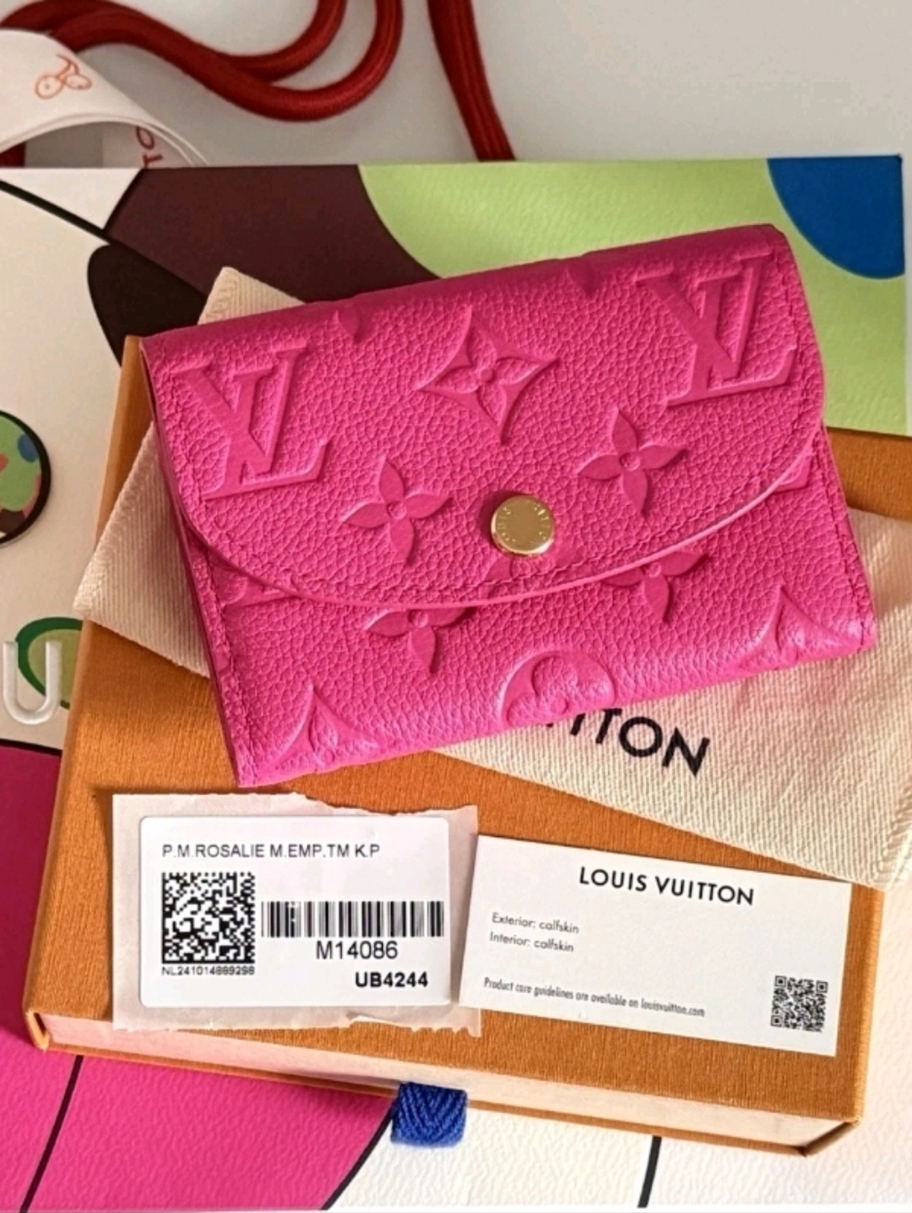 Louis Vuitton X TM Pink Rosalie Card Holder Wallet